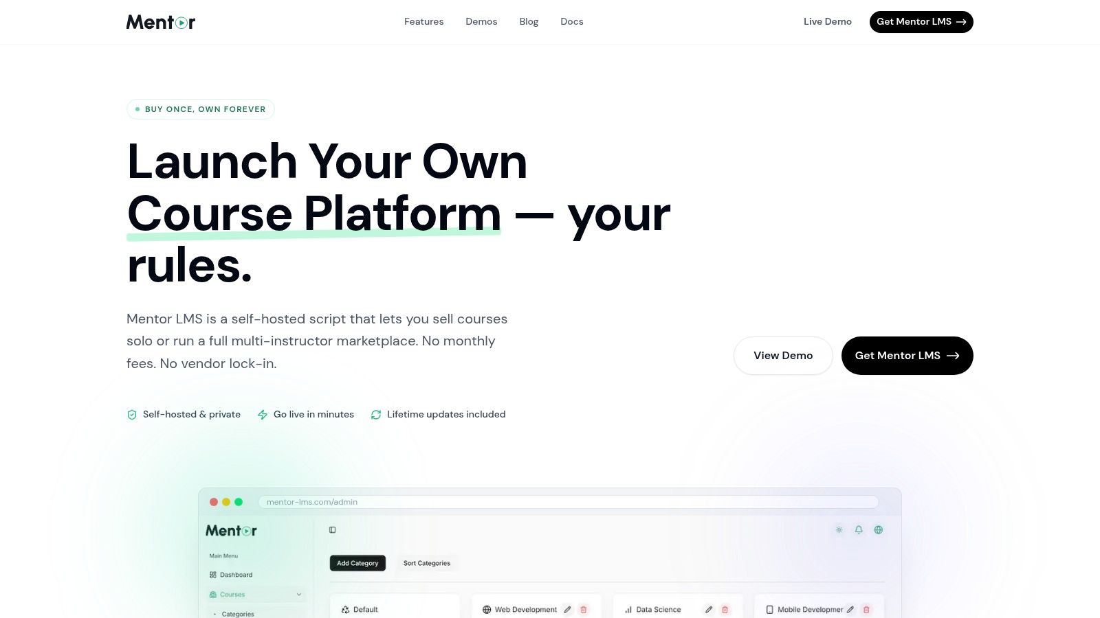 Screenshot from https://mentor-lms.com