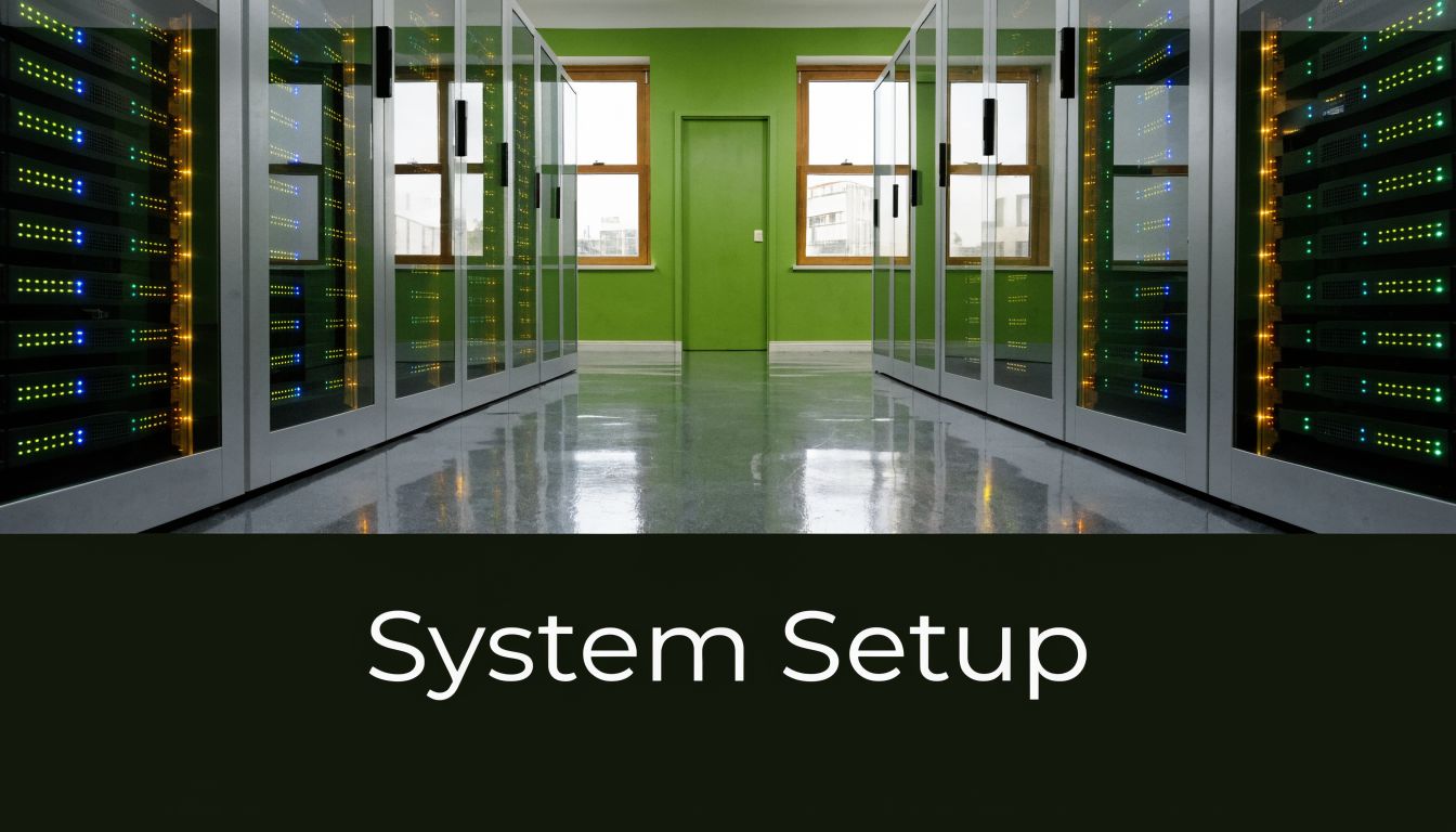 A modern server room with rows of server racks under bright lighting in a clean facility.